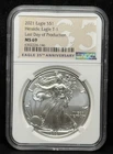 NGC MS69 2021 American Silver Eagle T-1 One Dollar Silver Coin -146