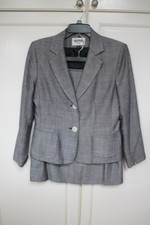 Vintage Kasper 2PC Texture Woven Blue Vicose Blend Skirt Jacket Suit 10P EUC