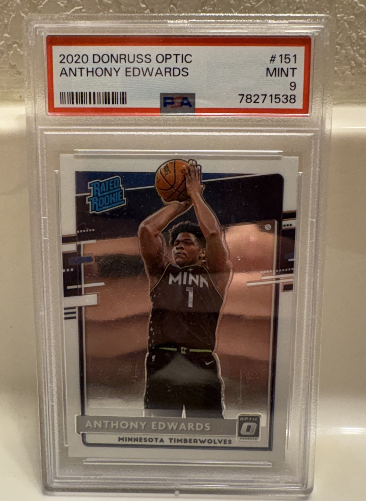 2020-21 Donruss Optic Anthony Edwards Rated Rookie #151 PSA 9