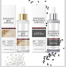 2Pc Black White Rice Peeling Ampoule Deep Hydrates Skin Pore Cleansing Peel