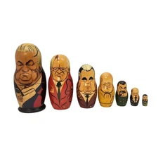 Vintage 7 piece Russian Nesting Dolls - Boris Yeltsin