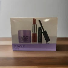 Clinique Set Bare Pop Lipstick Take the Day Off Balm High Impact Mascara NEW.