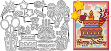 17Pcs Birthday Composite Elements Metal Cutting Dies Birthday Cake Balloons Die