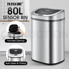 Maxkon 80L Motion Sensor Bin Rubbish Trash Waste Can Stainless Steel Dustbin
