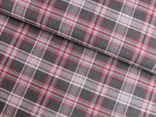 SCHOTTENKARO Stoff Tartan Glencheck DUNKELGRAU meliert Altrosa EUR 13,98/m