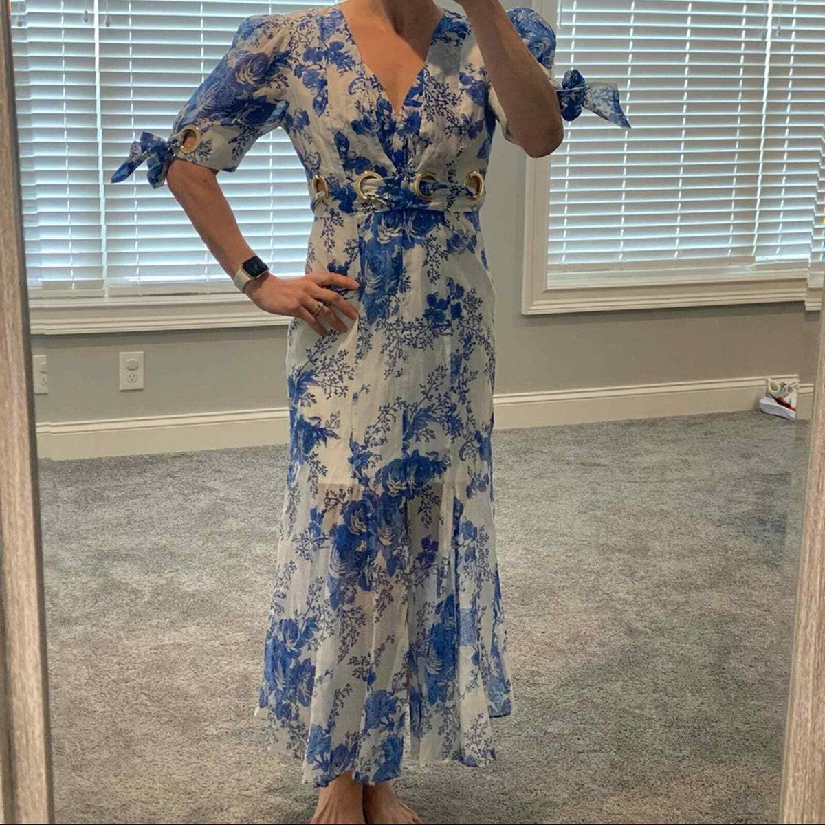 alice mccall white and blue dress BUY: Alice McCall Melody Dress in Blue – WMIYHire main image 1