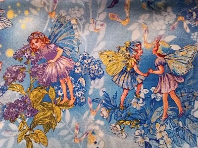 MICHAEL MILLER FABRICS Michael Miller Fabric DAWN FAIRIES - FLOWER FAIRIES 100% Cotton per FAT QUARTER