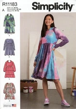 Simplicity R11183 Sweatshirt Dresses w Hood, Side Seam Pockets Sz 6-24 UC S9380