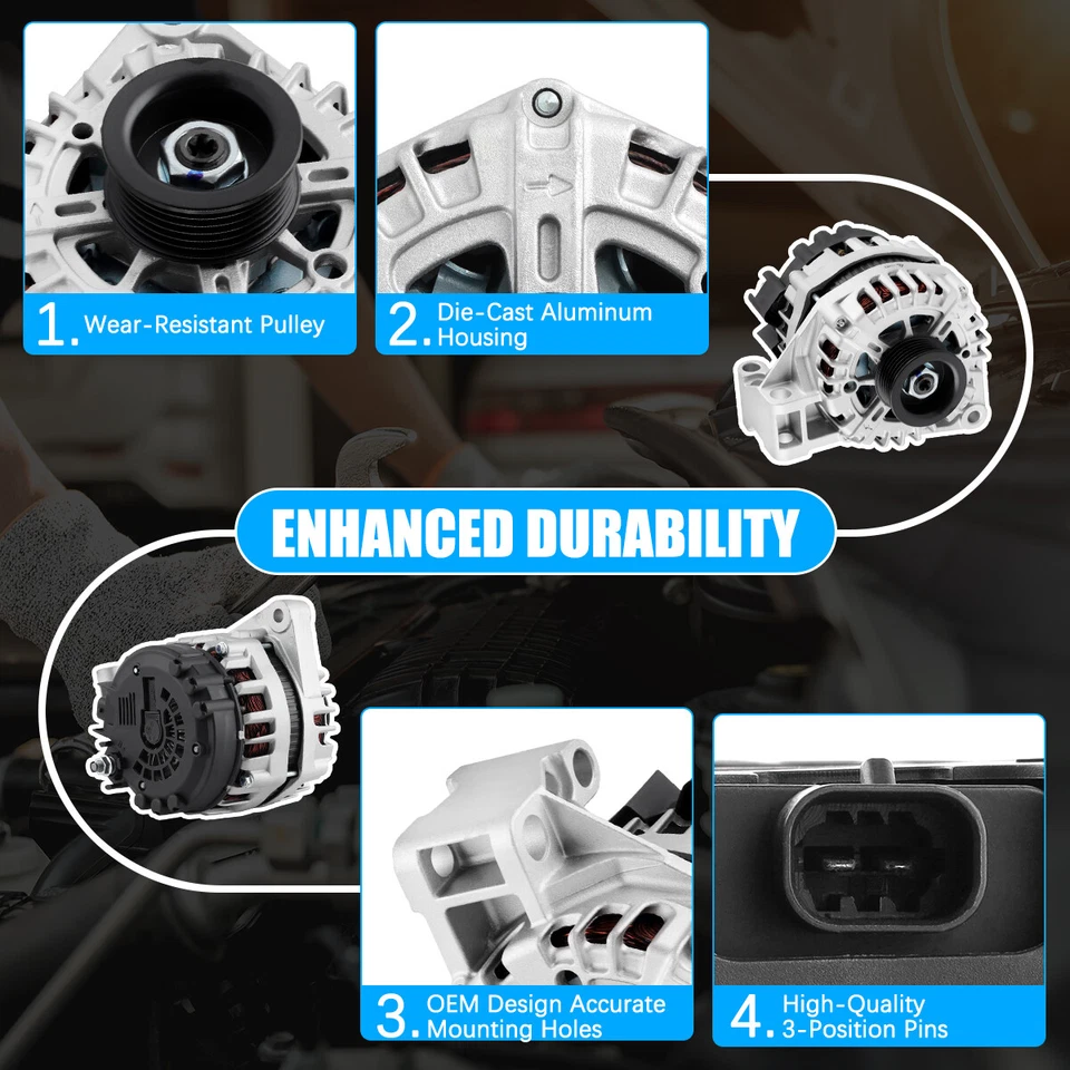 OEM Alternator For 2010-2012 Cadillac SRX Chevy Equinox GMC Terrain 3.0L 11453 - Image 3 of 4