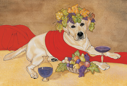 Labrador Retriever Yellow Lab Christmas Cards Set of 10 cards & 10 envelopes - Picture 1 of 1