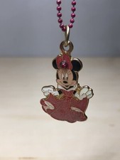 Disney Minnie Mouse Necklace Pink Beaded 18"