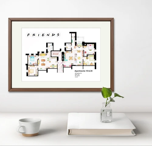Friends floor Plan, Friends Poster