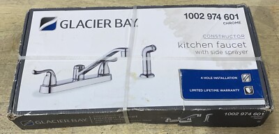 Glacier Bay Constructor 4 in. Centerset 2-Handle Low-Arc Bathroom Faucet Chrome