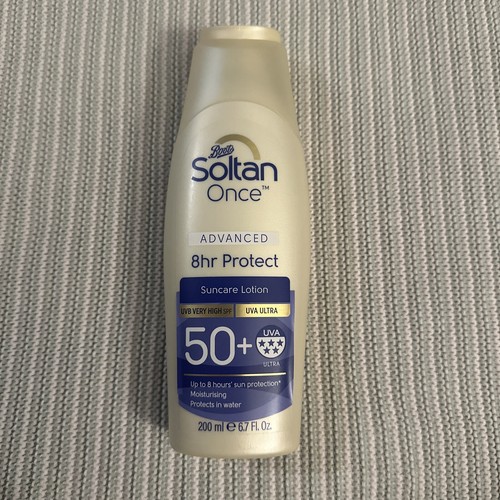 Boots Soltan Once Advanced 8hr Protect Sonnencreme LSF 50 hoher Schutz 200ml
