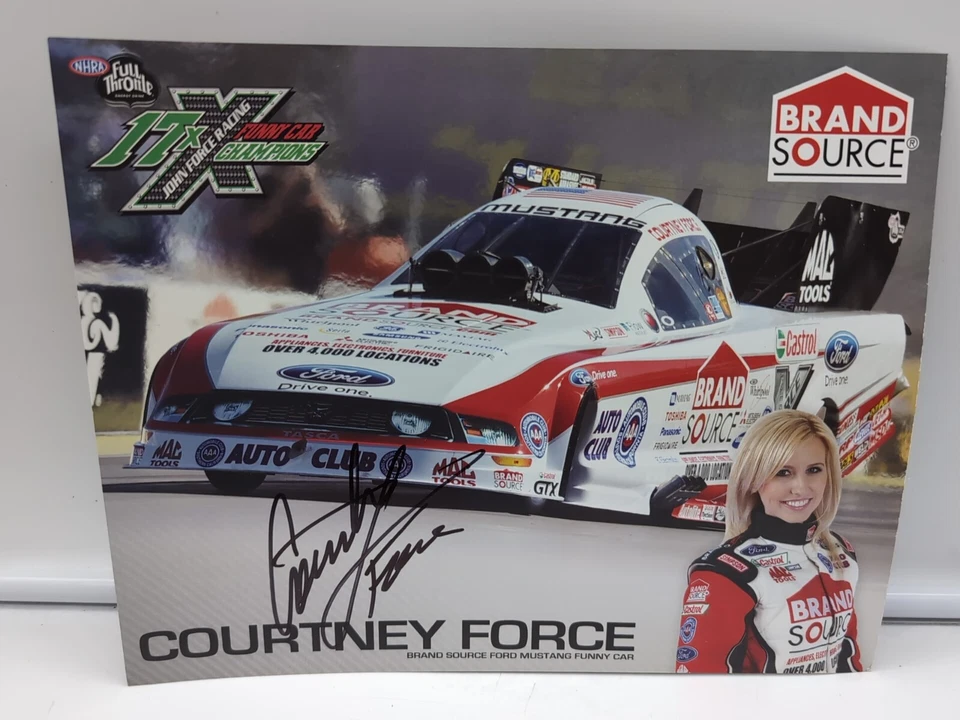 COURTNEY FORCE Autographed 8x10 Photo Card NHRA - Image 3 of 4