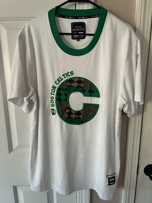 Two Hype NBA Labs BOSTON CELTICS Basketball Sewn Shooting Warmup Shirt Sz XL
