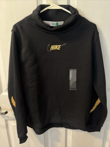 Nike Kids' Sportswear Club Fleece Mock Neck Sweatshirt XL Black/Gold -NWT