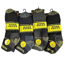 Men's Trainer Quarter Work Socks Ankle Re-inforced Hee Thick Heavy Duty 6-11 lot