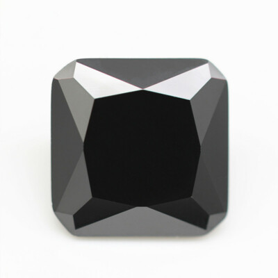 Black Sapphire 2.53Ct 7x7mm Square Faceted Cut Shape AAAAA VVS Loose Gemstone