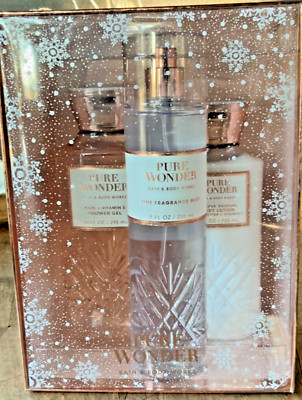 Pure Wonder Set 3pc Boxed Set PURE WONDER Lotion Fragrance Mist & Shower GEL Bath and ...
