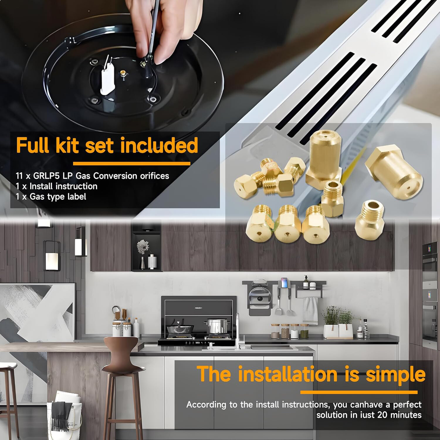 Range Natural Gas to LP Conversion Kit For Electrolux/Frigidaire GRLP5 A22390101