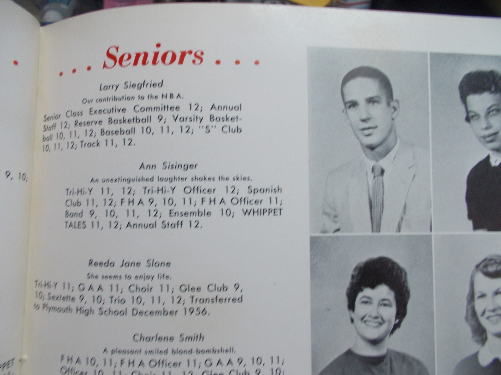 1957 Shelby Ohio High School Yearbook LARRY SIEGFRIED Buckeyes Celtics