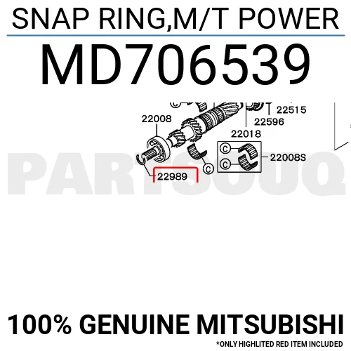 MD706539 Genuine Mitsubishi SNAP RING,M/T POWER | eBay 