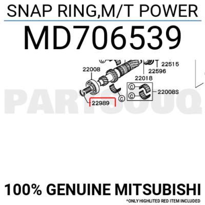 MD706539 Genuine Mitsubishi SNAP RING,M/T POWER | eBay 