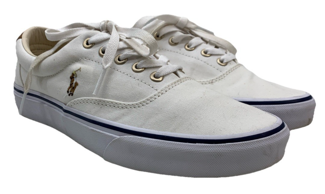 Polo Ralph Lauren Keaton LCL Pony sneaker basse stringate in tela taglia 8 scarpe
