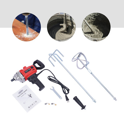 6-Speed Corded Electric Drill Mixer Concrete Mud Drill Mixing Tool 2400W 1200rpm