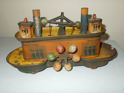 FERRYGO TIN Paddle Wheel Steamboat Ferry/GO TO/11''x6''x4''/Works Well