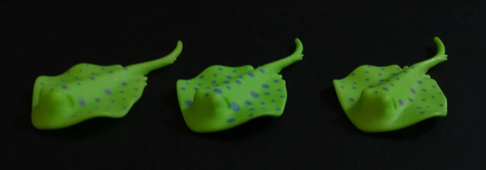 PLAYMOBIL LES 3 POISSONS TURBOT PLATS VERT POISSON ANIMAL SAUVAGES MER - Photo 1/1