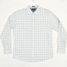 Banana Republic Men's Button Down Shirt Plaid Cotton Gray Size L Slim Fit