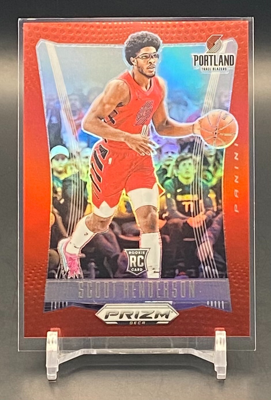 2023-24 Panini Prizm Deca Scoot Henderson Rookie #213 Red #/199 Blazers RC
