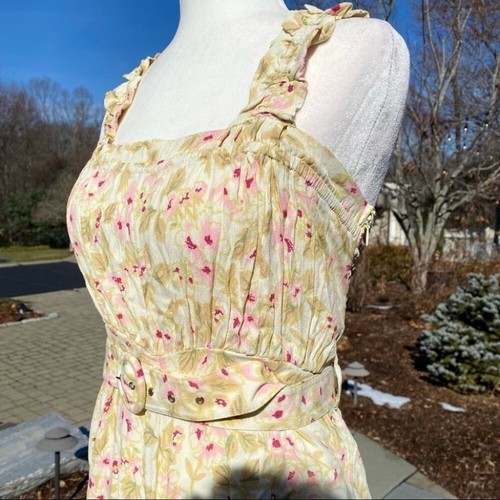 NWT Faithfull The Brand Dolores Pastel Floral Belted Wide Leg Jumpsuit Sz XS / 2 - Picture 13 of 14