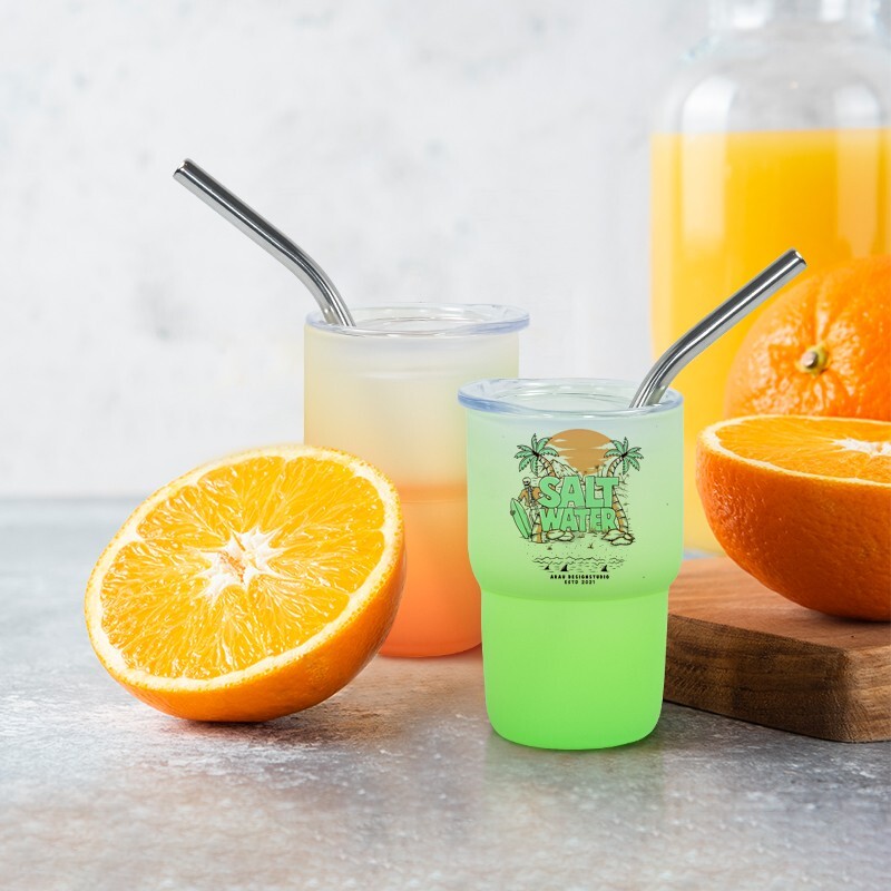 USA Warehouse 60pcs 3oz subliamtion gradient mixed color shot glass with straw