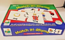 Match It Rhyme 30 Self-Correcting Puzzle Sets Teaching Vocabulary Age 3 