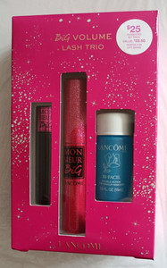 LANCOME HOLIDAY BIG VOLUME TRIO BLACK MASCARA (2)+MAKEUP REMOVER LTD EDITION NIB