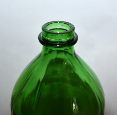 Vintage Green Glass Bottle Refrigerator Juice 34oz. Thatcher 1923