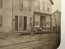Antique Mounted Photo Occupational  General Store Railroad Depot RR 1870s