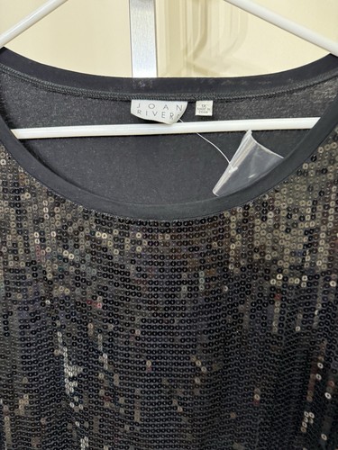Joan Rivers sequin Black shirt top size 1x - Picture 2 of 4