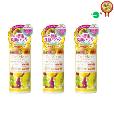 Meishoku Detclear Bright & Peel Fruit Enzyme Powder Wash AHA BHA 75g×3 JAPAN NEU