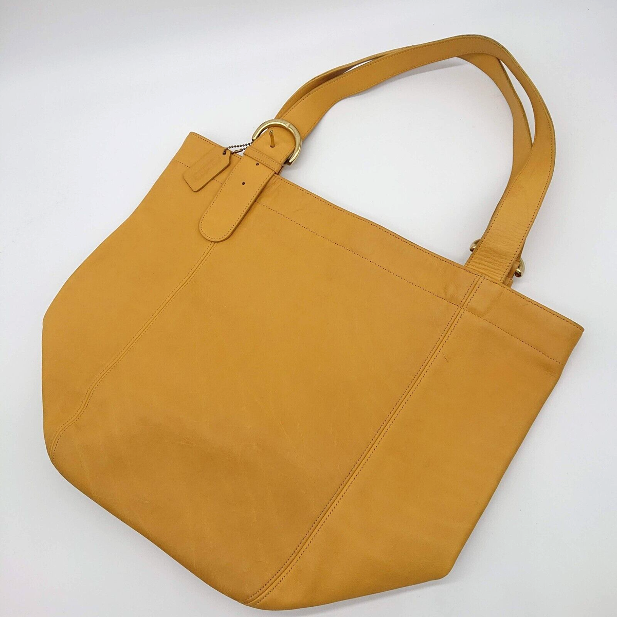 COACH Shoulder Bag Duffle Soho 4082 Yellow Leather Vintage