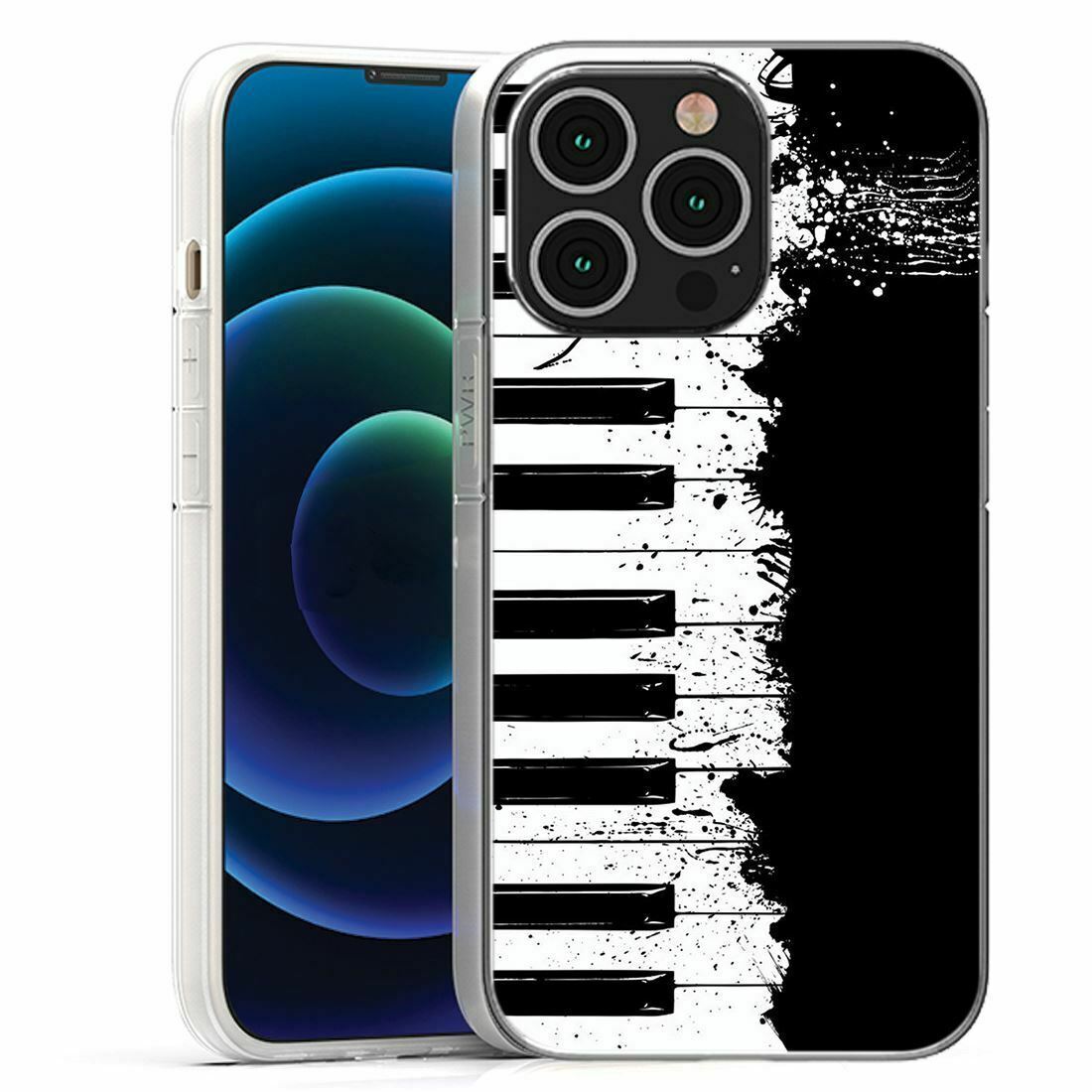 For Apple IPhone 13 Pro Max Mini TPU Case Cover+Glass(Piano Splash) For Apple IPhone 13 Pro Max Mini TPU Case Cover+Glass(Piano Splash)