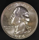 1964 WASHINGTON QUARTER /  PROOF / FRESH FROM A COLLECTION-LOT 8270