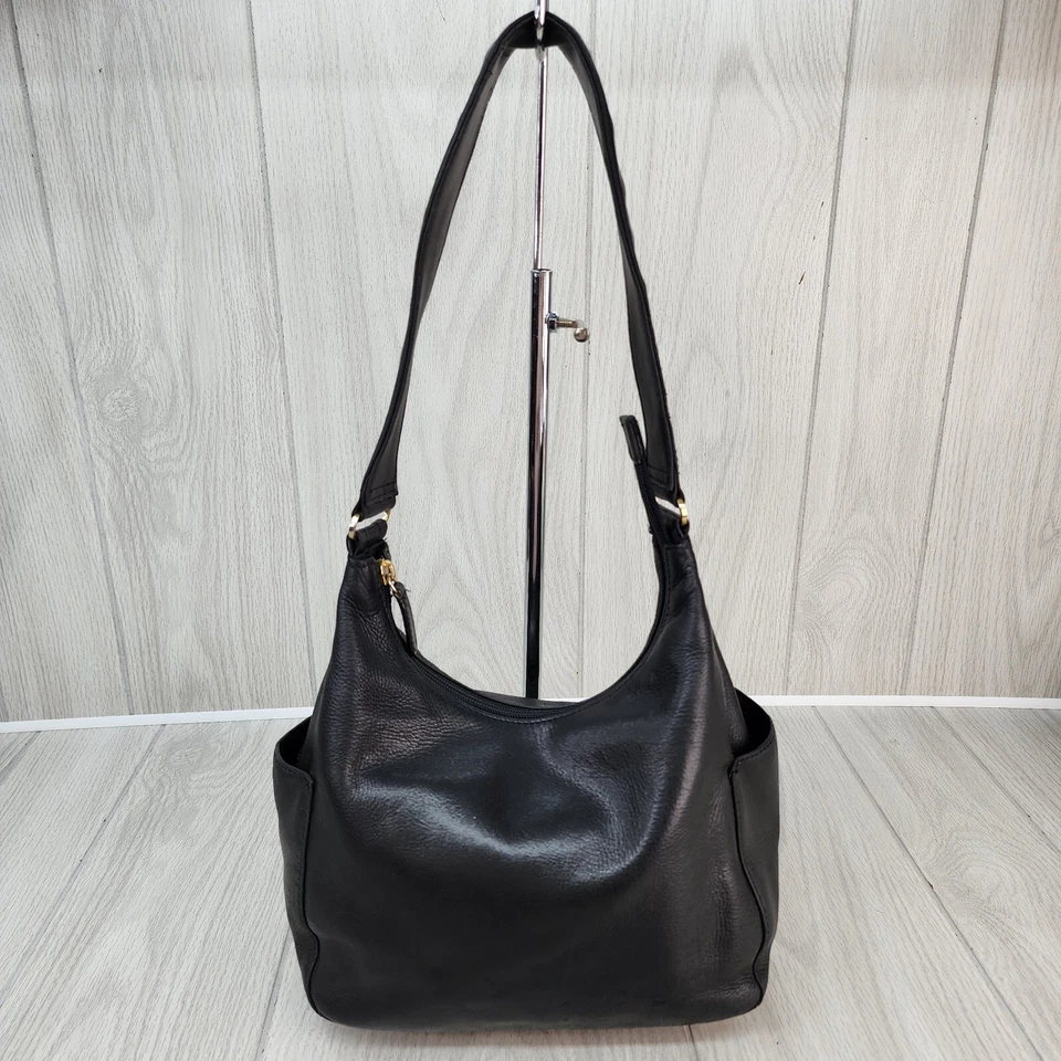 St Johns Bay Shoulder Bag Black Leather Hobo Handbag Satchel Office Purse FLAWED - Image 3 of 4