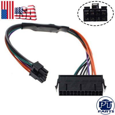 New ATX Power Supply Cable For DELL Optiplex 3020 7020 9020 T1700 24pin To 8pin
