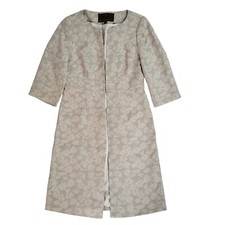 Fenn Wright Manson Grey & White Floral Hook Eye Coat Uk Women's 12 Ee244