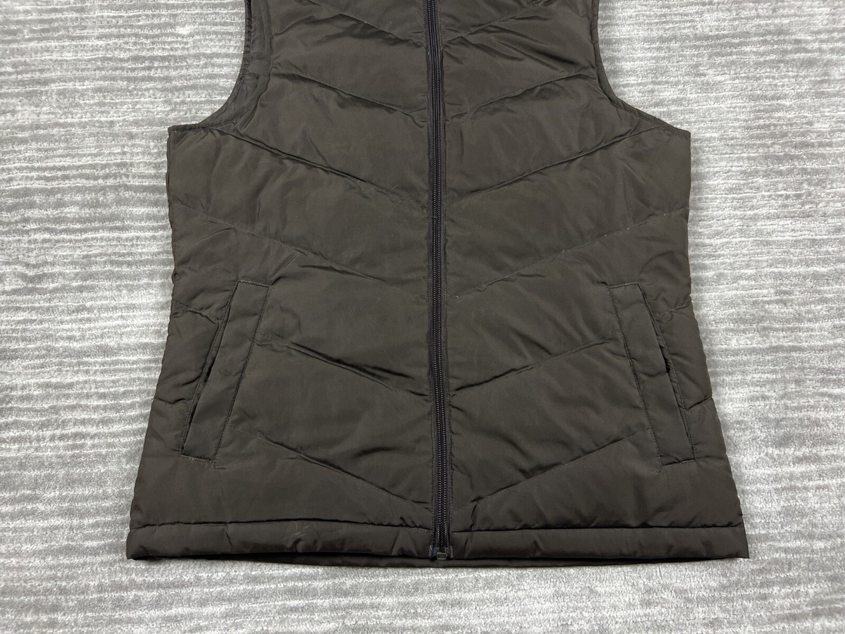 LANDS’ END Down Vest XXL Brown Lands' End Womens Puffer Down Vest Burnt Caramel Leopard
