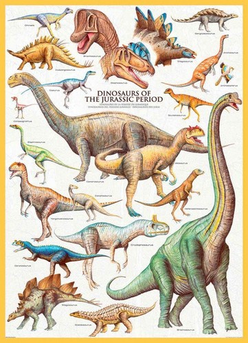 1000 st puzzel: Dinosaurussen van het Jura-tijdperk (Eurographics 600996) - Afbeelding 1 van 1